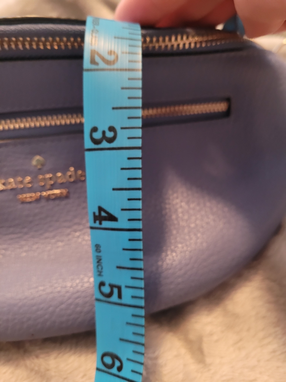 Kate Spade New York Blue Pebbled Belt Bag Fanny Pack Waist Bag Gold Hardware - Picture 8 of 10